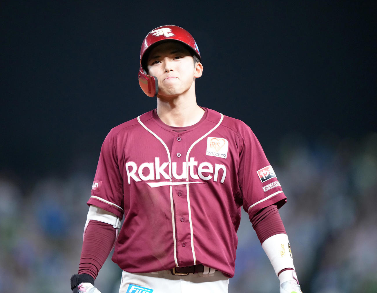 西武対楽天　9回表楽天2死二塁、宗山は投ゴロに倒れ試合終了、厳しい表情を見せる（撮影・足立雅史）