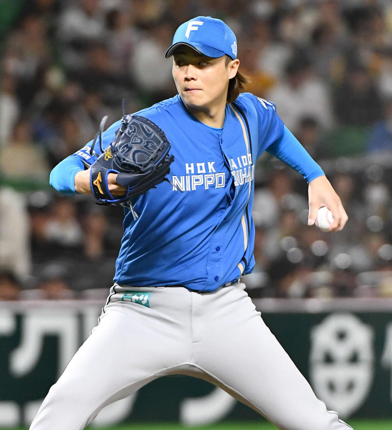 ソフトバンク対日本ハム　日本ハム先発の山崎（撮影・岩下翔太）