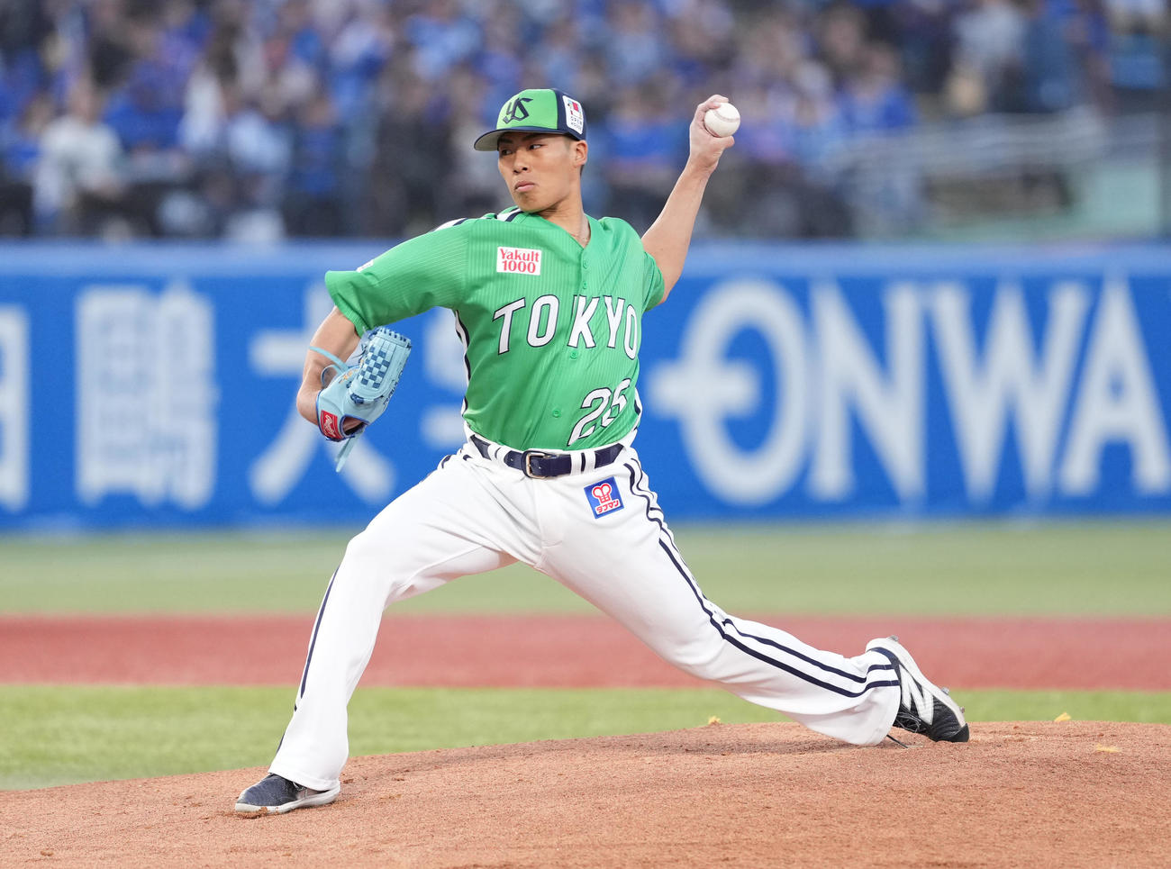 ヤクルト対DeNA　先発し力投するヤクルト山野（撮影・鈴木みどり）
