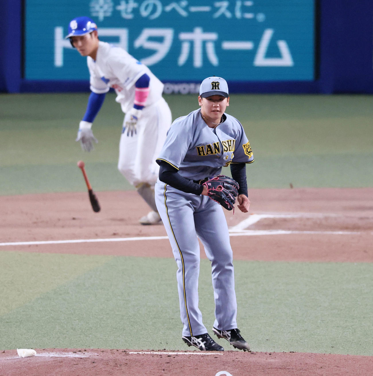 中日対阪神　1回裏中日1死三塁、門別は上林に中前適時打を打たれ失点（撮影・加藤哉）