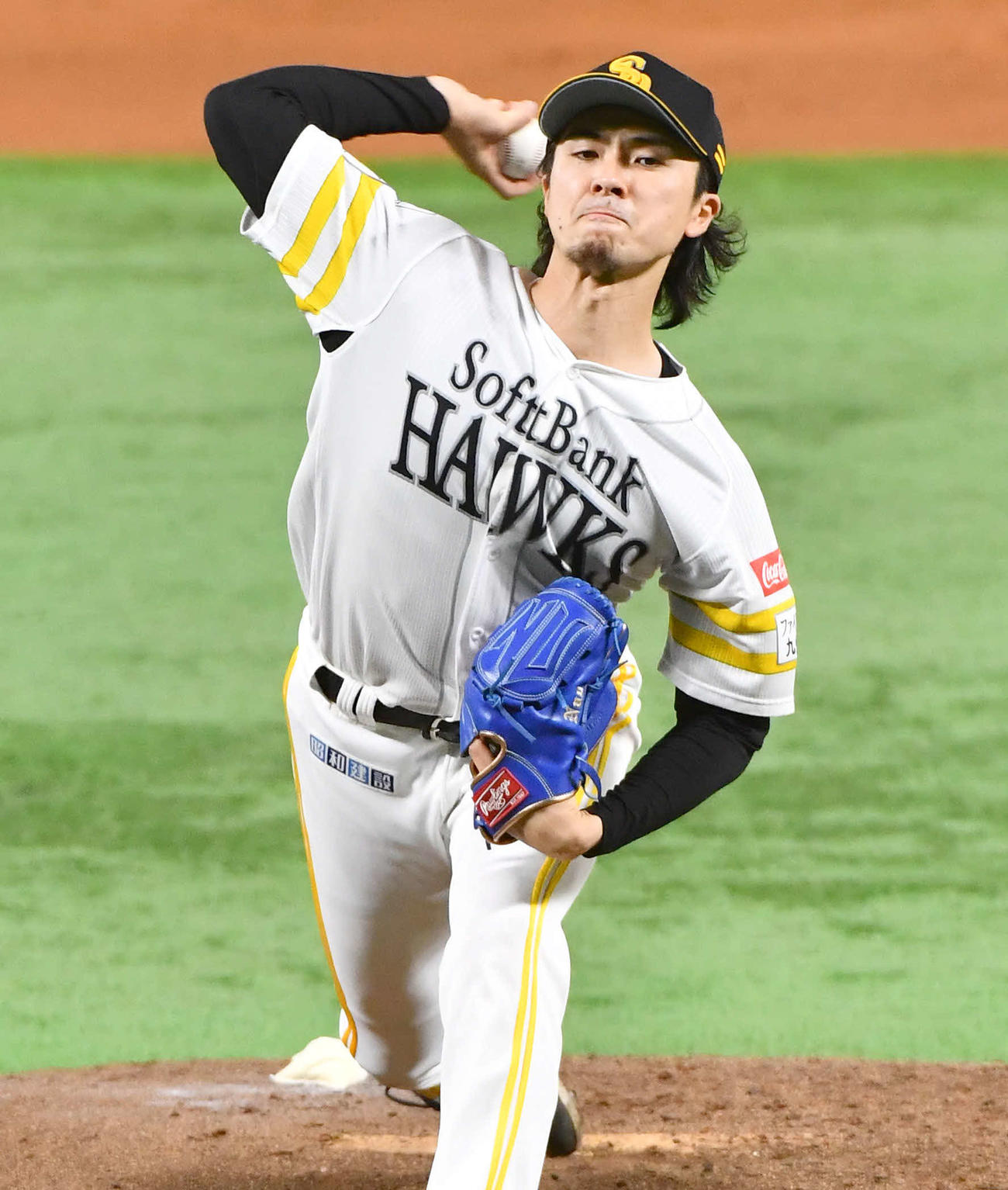 ソフトバンク対日本ハム　ソフトバンク先発の上沢（撮影・岩下翔太）