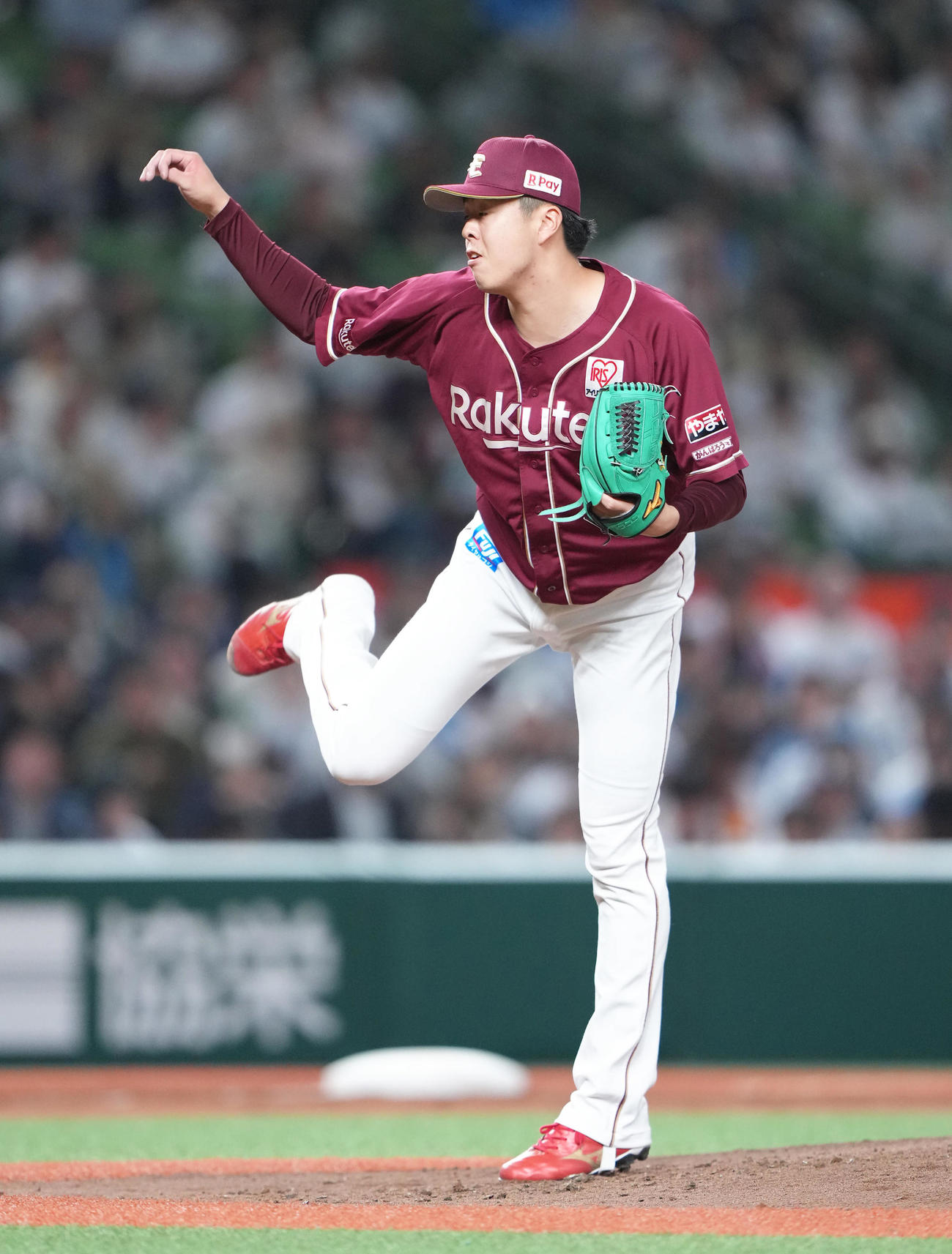 西武対楽天　3回から登板した楽天松井（撮影・足立雅史）