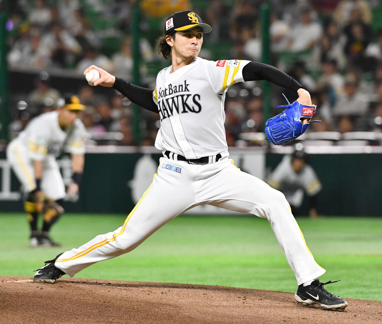 ソフトバンク対日本ハム　ソフトバンク先発の上沢（撮影・岩下翔太）