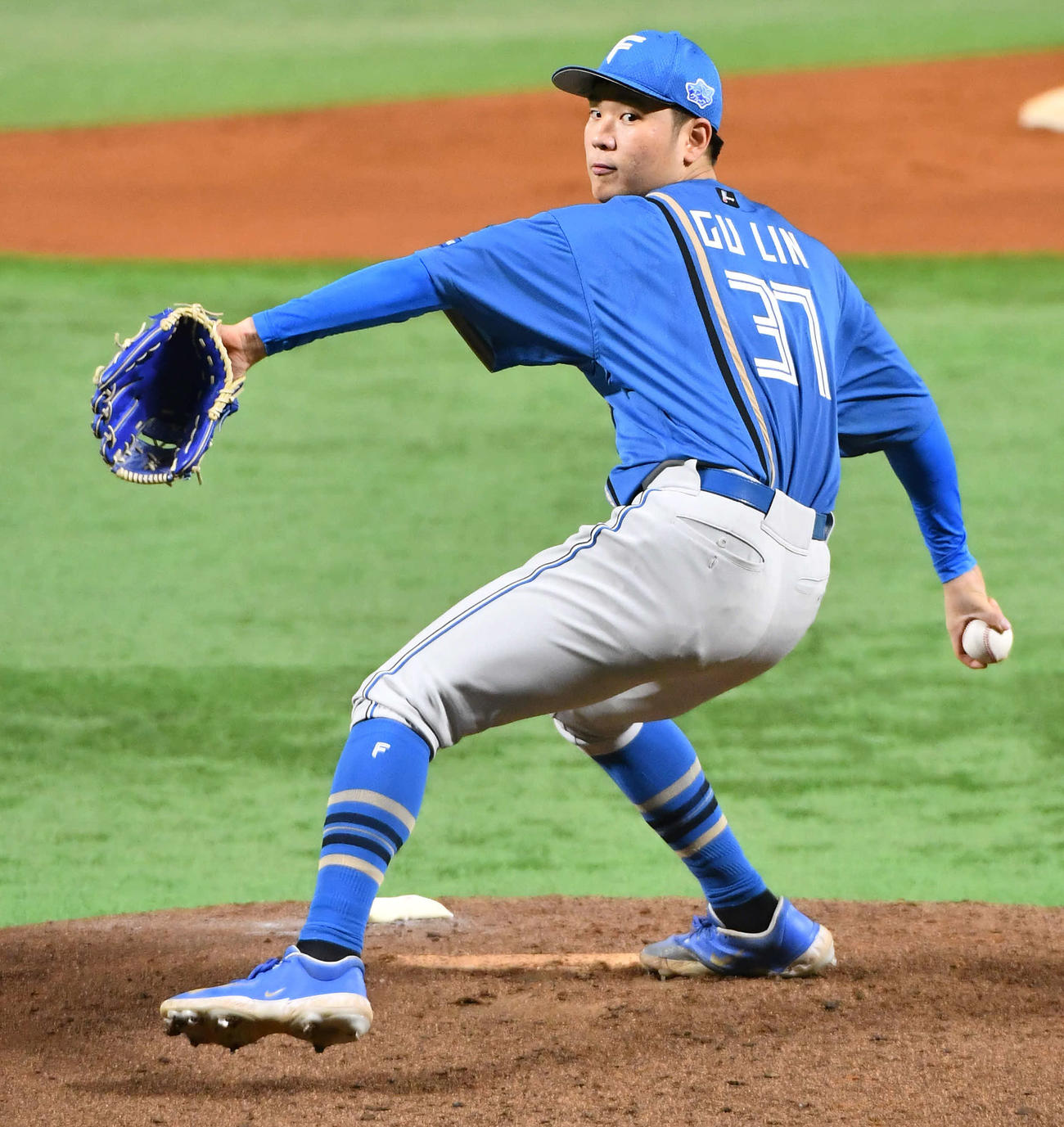 ソフトバンク対日本ハム　日本ハム先発の古林睿煬（撮影・岩下翔太）