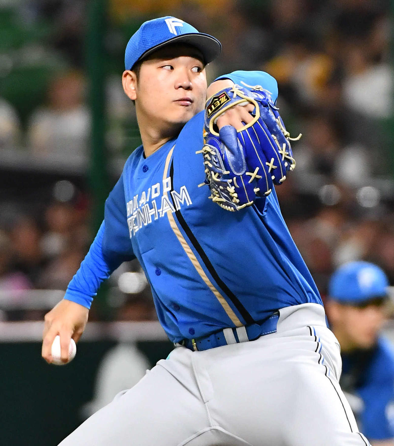 ソフトバンク対日本ハム　日本ハム先発の古林睿煬（撮影・岩下翔太）