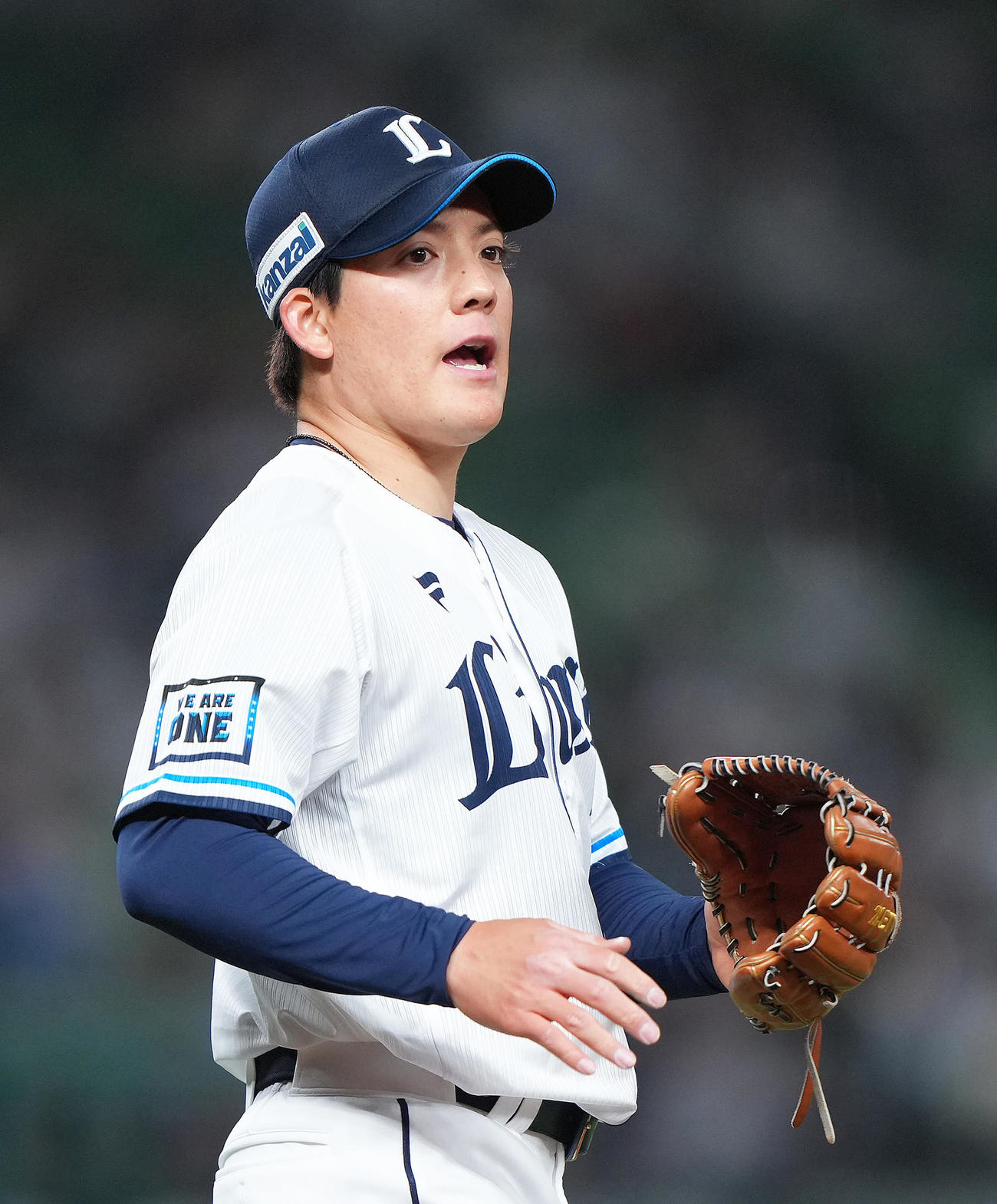 西武対楽天　4回表楽天の攻撃を3者凡退に抑えた西武与座（撮影・足立雅史）