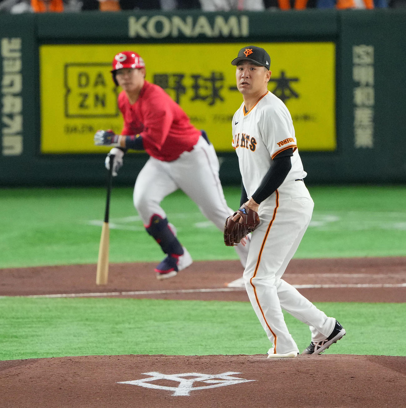 巨人対広島　1回表広島2死一、二塁、坂倉に先制の適時打を許す田中将（撮影・垰建太）