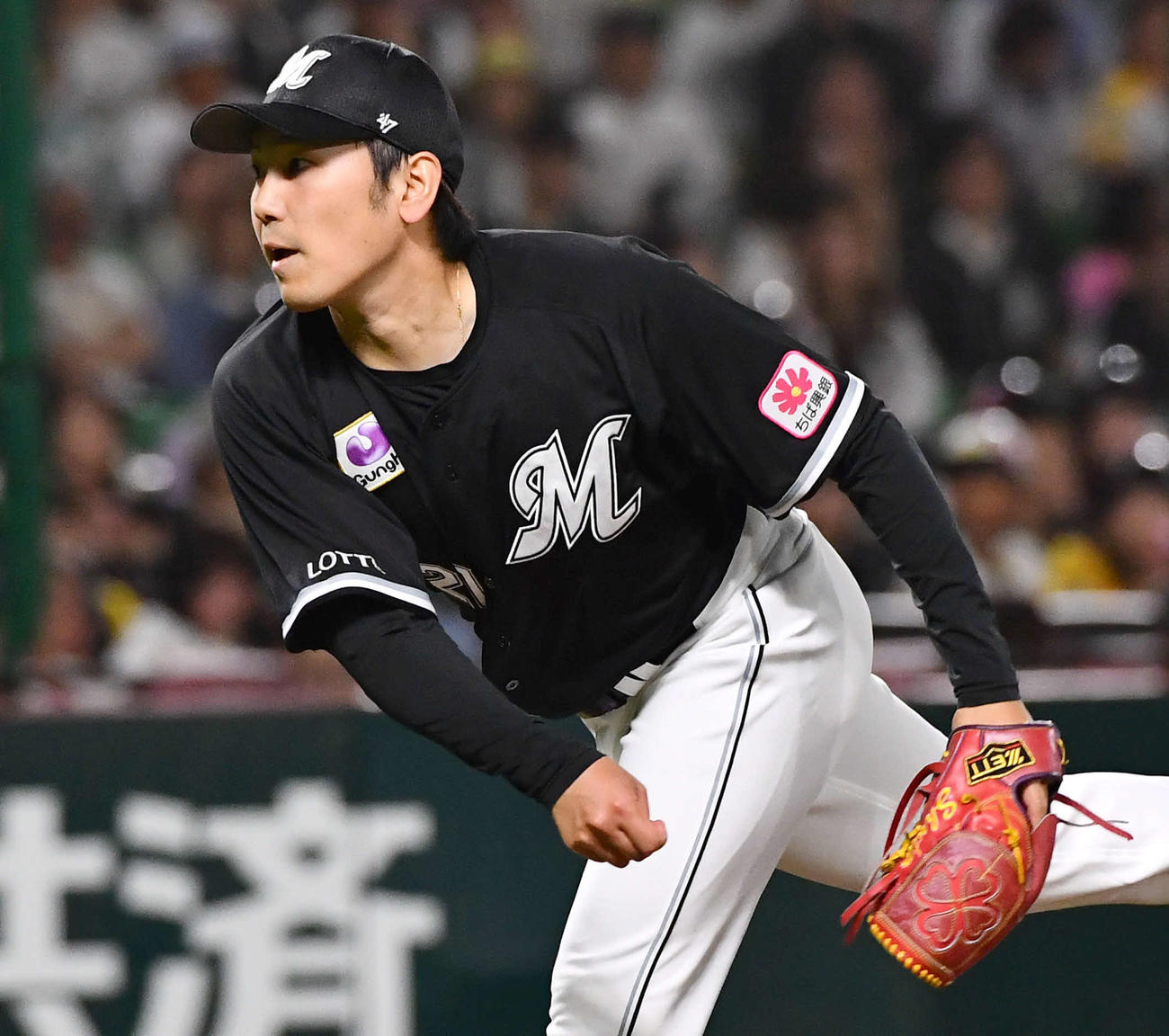 ソフトバンク対ロッテ　ロッテ先発の石川柊（撮影・岩下翔太）