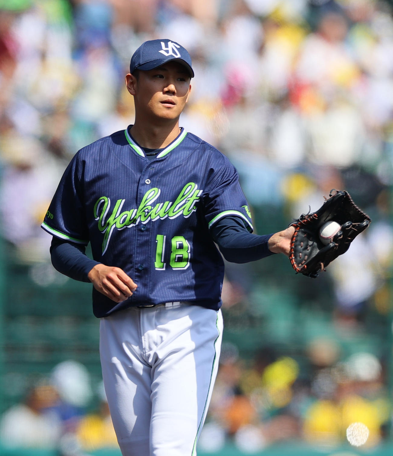 阪神対ヤクルト　ヤクルト先発の奥川（撮影・上山淳一）
