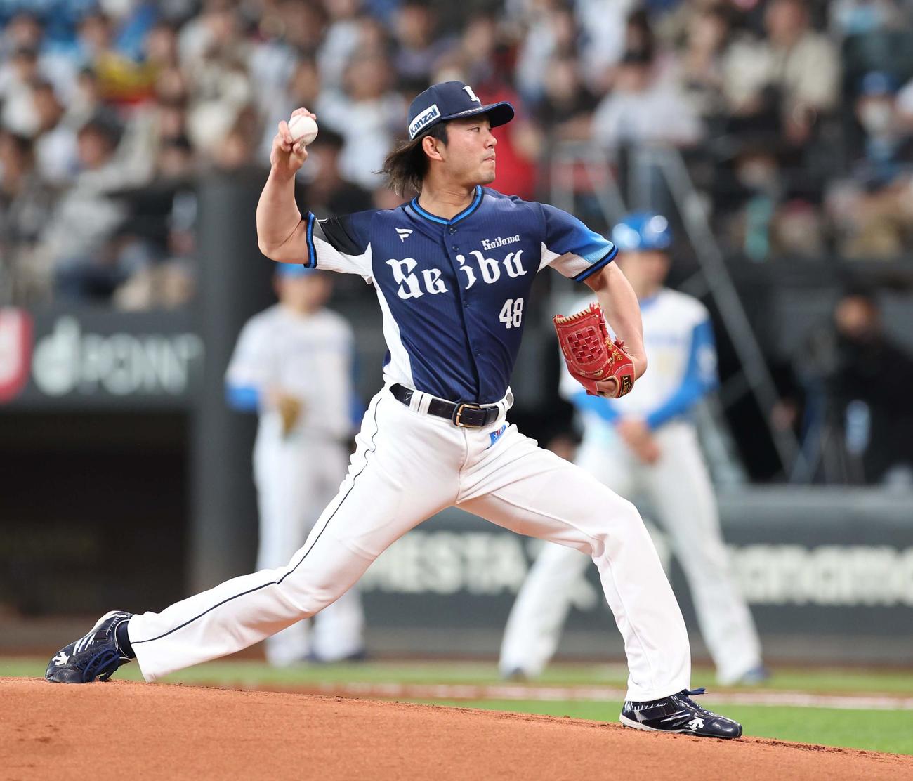 日本ハム対西武　西武先発の今井（撮影・黒川智章）