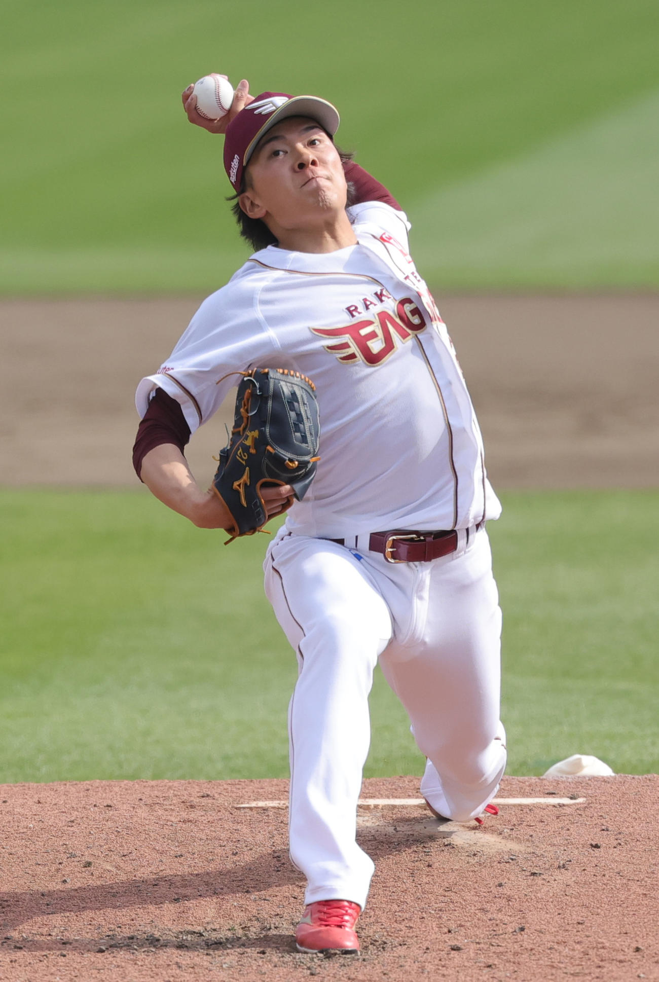 楽天対オリックス　楽天先発の早川（撮影・野上伸悟）