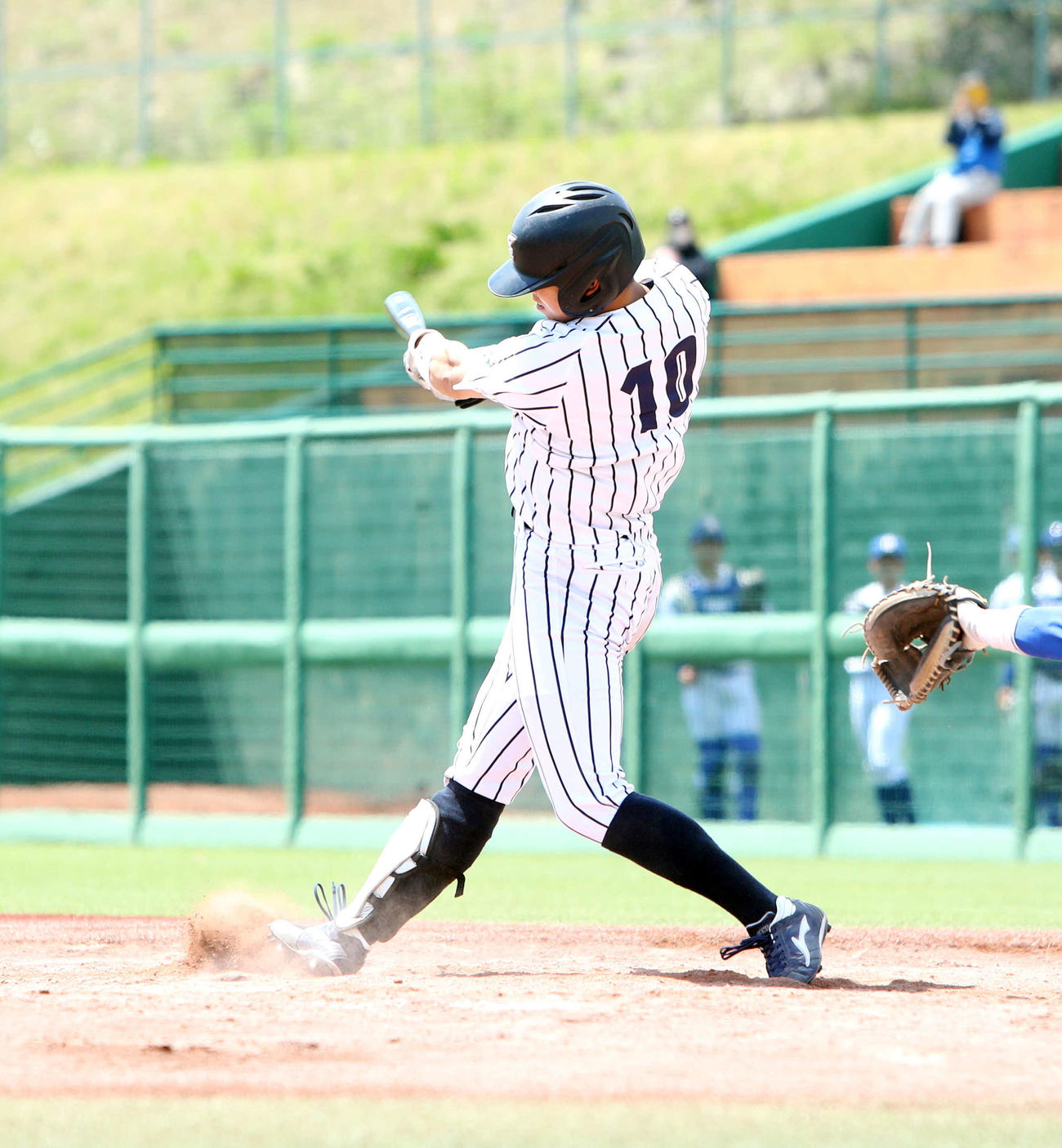 東北学院大対仙台大　2安打3打点の仙台大・平川（撮影・木村有優）