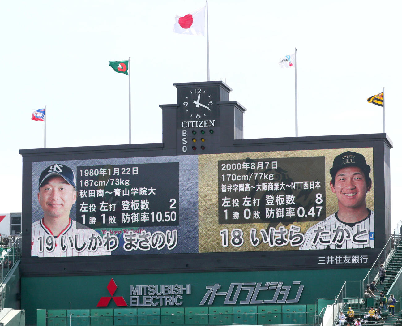 阪神対ヤクルト　両チームの先発（撮影・上山淳一）