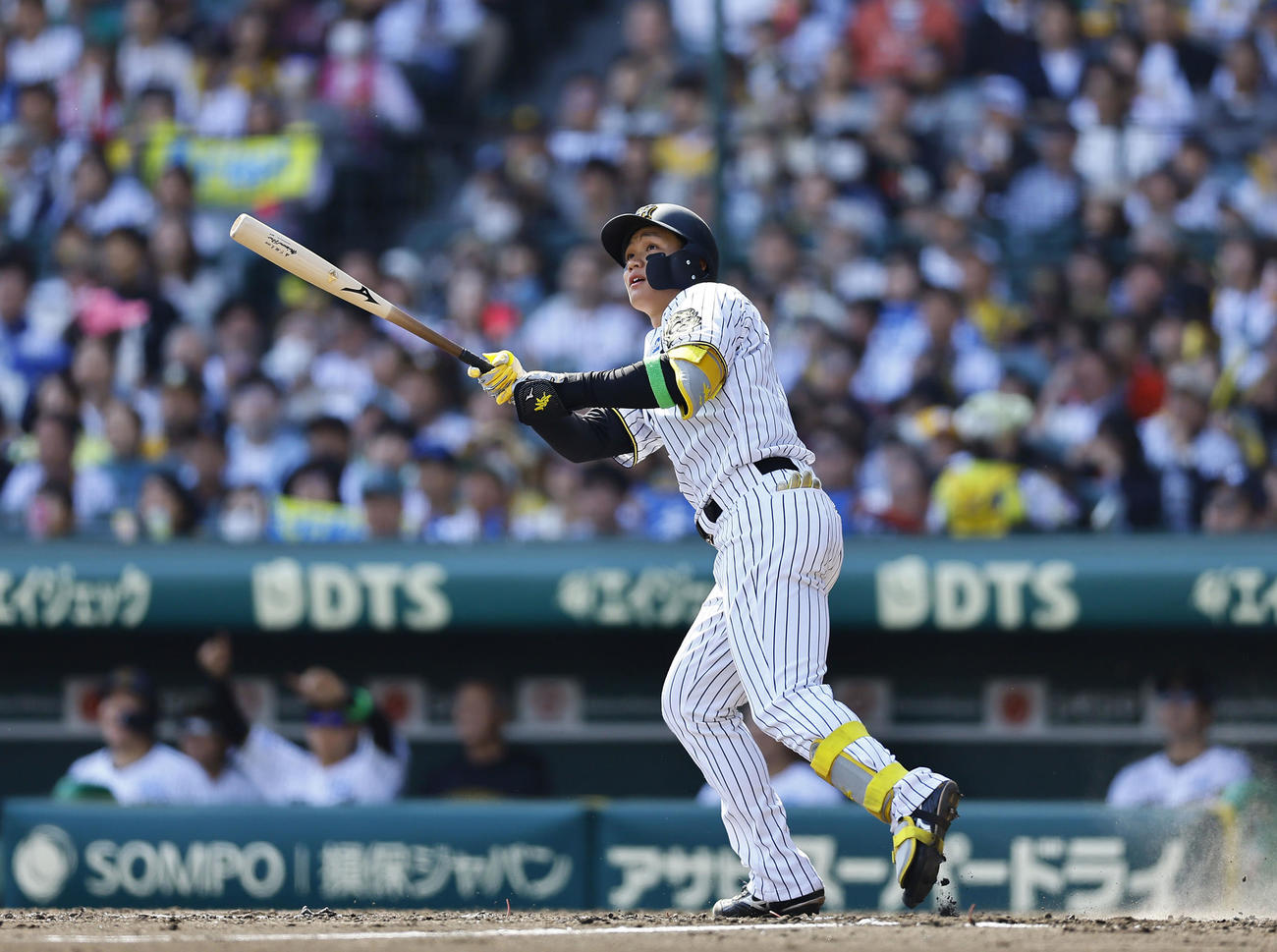 阪神対ヤクルト　4回裏阪神無死、森下は左越えに同点本塁打を放つ（撮影・藤尾明華）