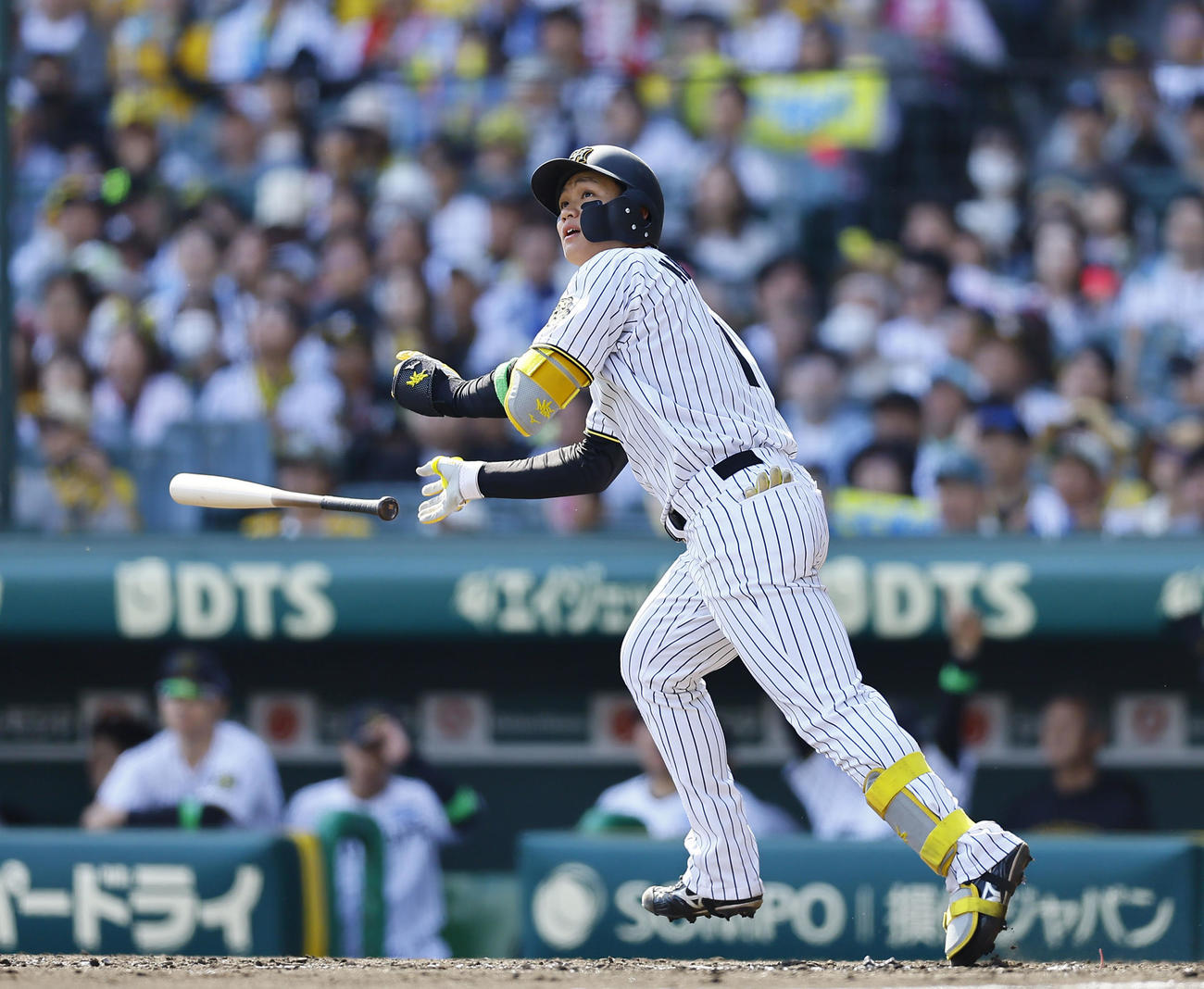 阪神対ヤクルト　4回裏阪神無死、森下は左越えに同点本塁打を放つ（撮影・藤尾明華）