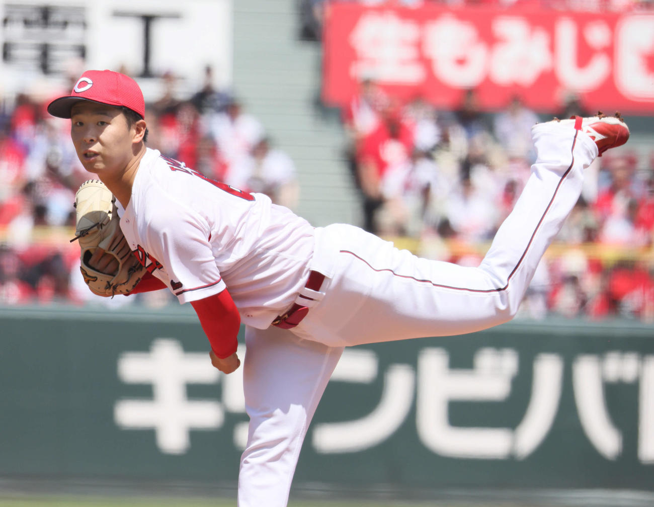 広島対中日　広島先発の玉村（撮影・加藤孝規）