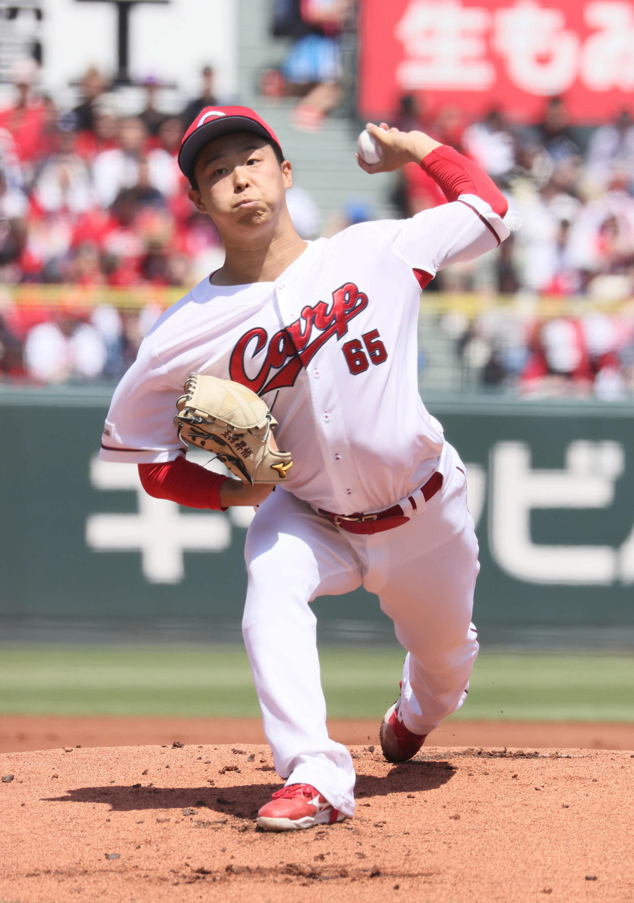 広島対中日　広島先発の玉村（撮影・加藤孝規）