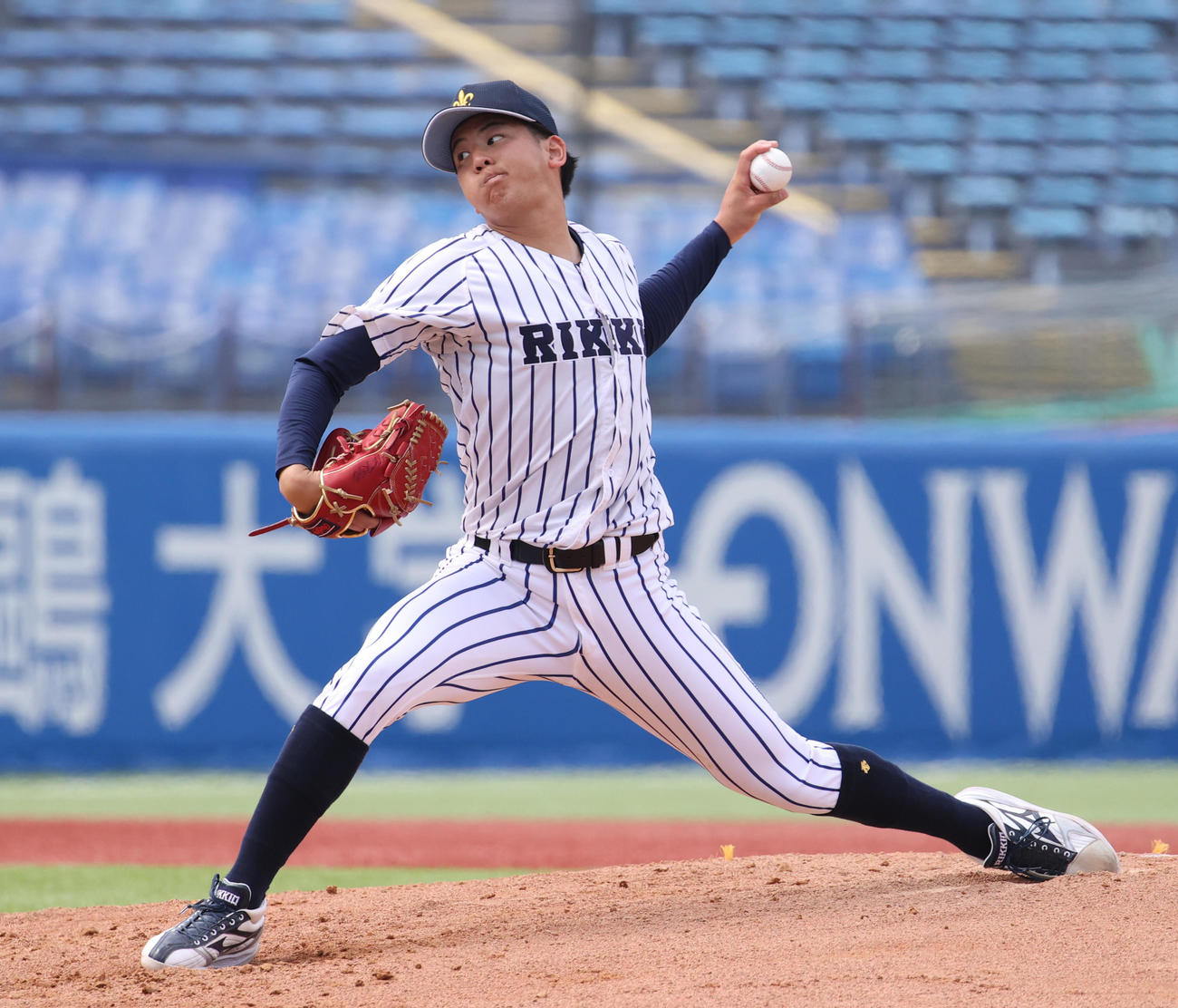 立大対早大　先発した立大・田中（撮影・柴田隆二）