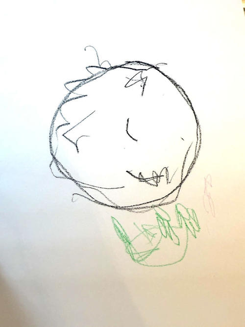 ヤクルト高梨の長男が描いた父の似顔絵