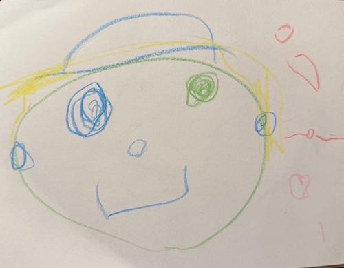 日本ハム松本剛の3歳の長女が描いたパパの似顔絵
