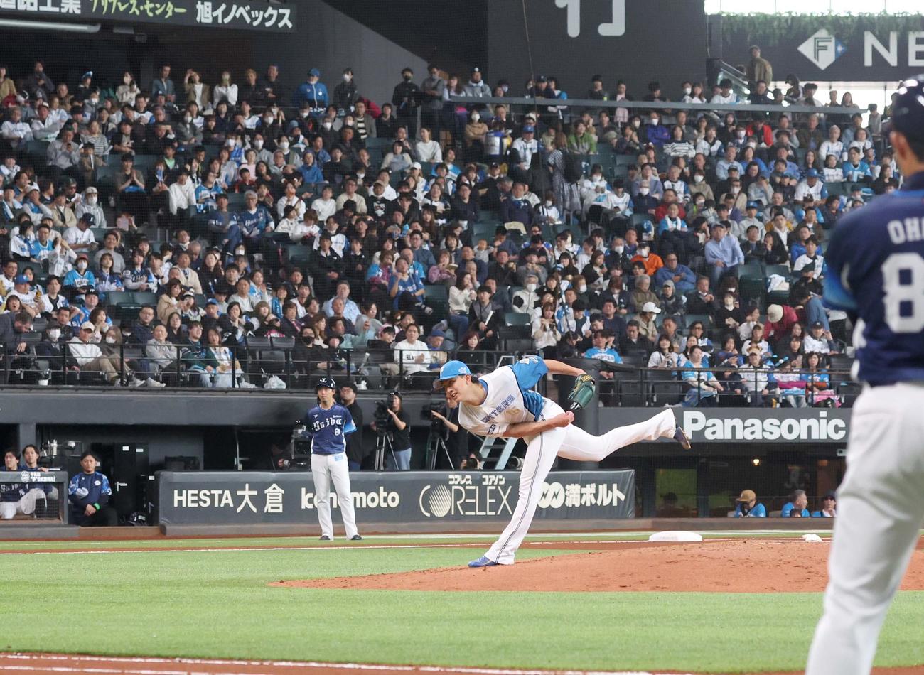 日本ハム対西武　6回を投げ1失点と好投した達（撮影・黒川智章）