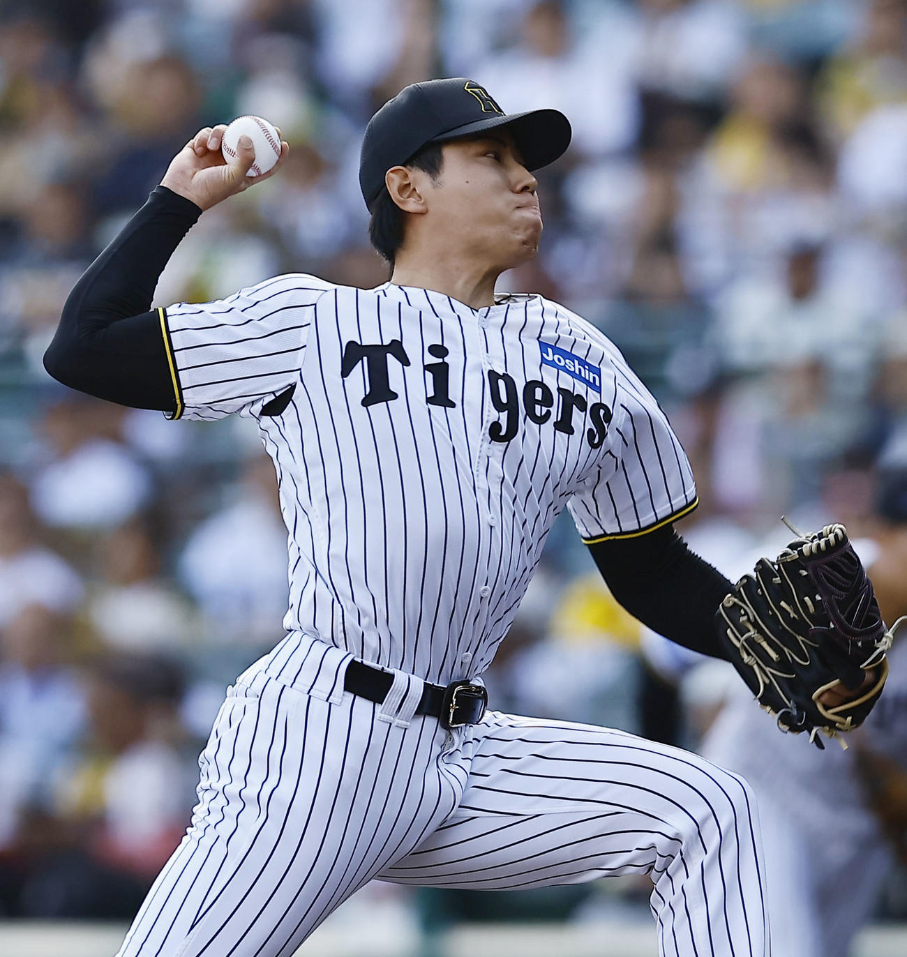 阪神対ヤクルト　8回、3番手で登板した阪神工藤（撮影・藤尾明華）
