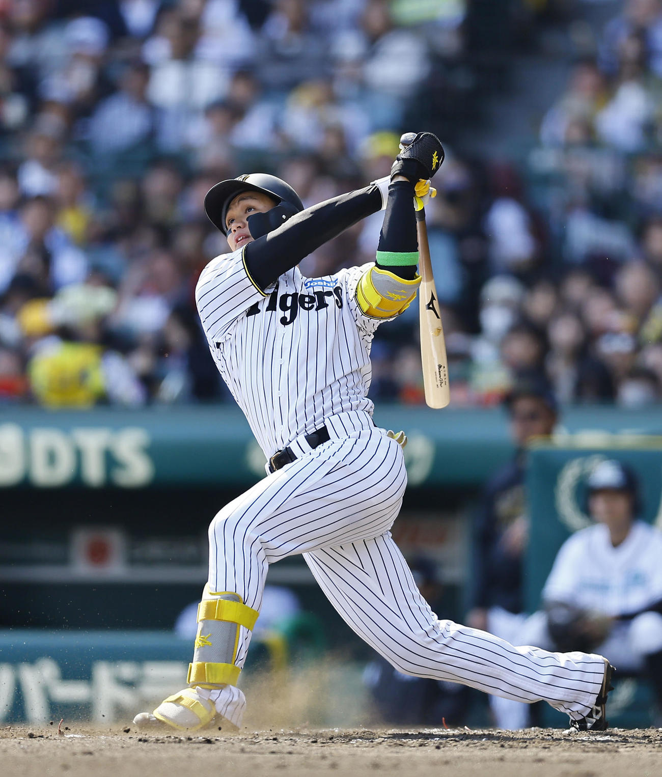 阪神対ヤクルト　4回裏阪神無死、森下は左越えに同点本塁打を放つ（撮影・藤尾明華）