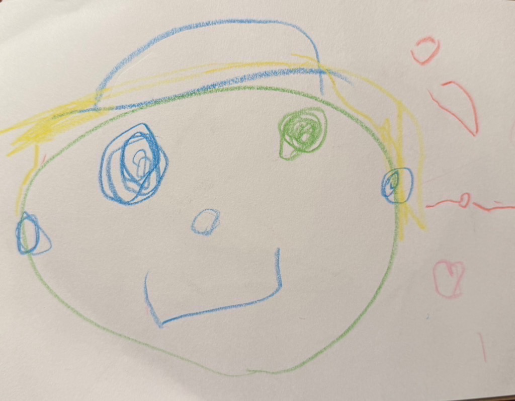 日本ハム松本剛の3歳の長女が描いたパパの似顔絵