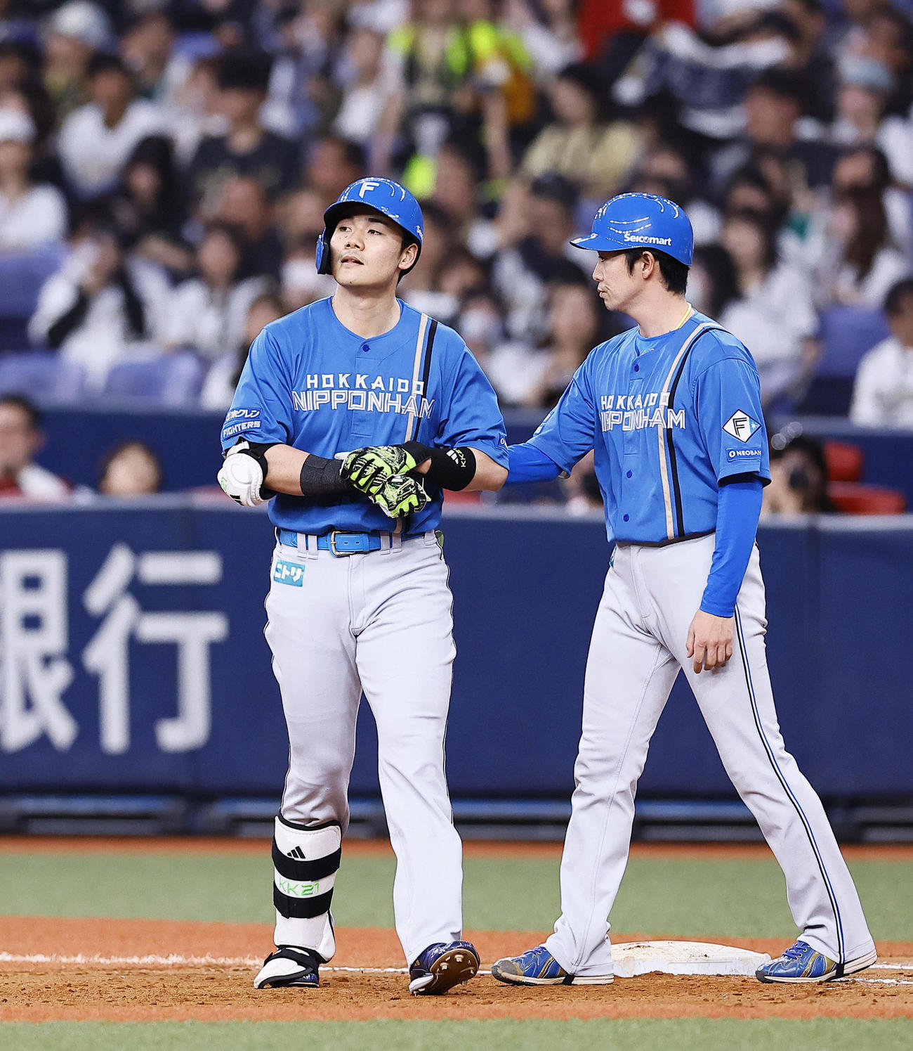 オリックス対日本ハム　8回表日本ハム2死一塁、遊ゴロに倒れた代打清宮（撮影・藤尾明華）