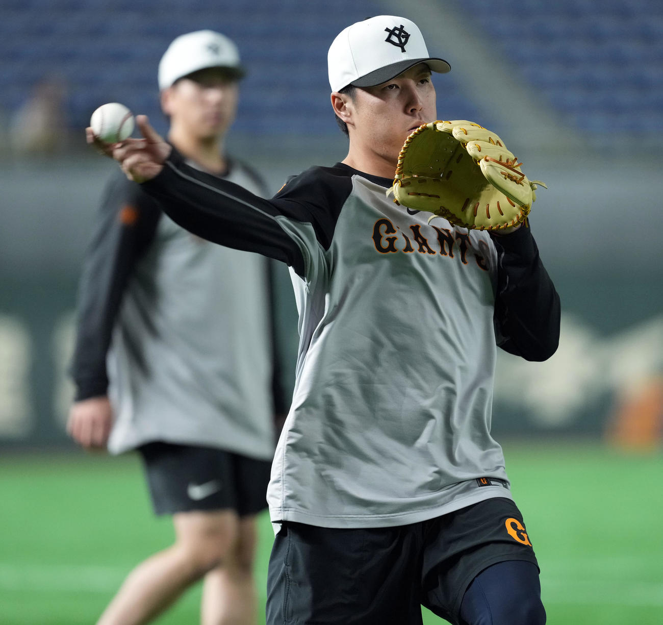 1軍に合流した巨人馬場（撮影・たえ見朱実）