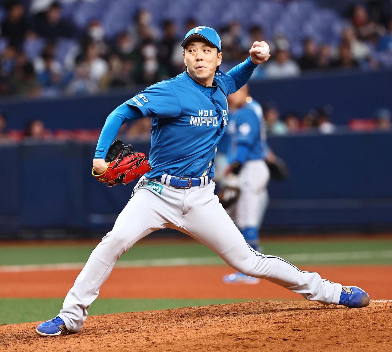 オリックス対日本ハム　日本ハム7番手の宮西（撮影・上田博志）