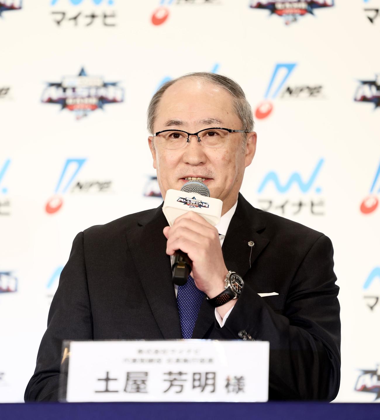 あいさつする株式会社マイナビ土屋代表取締役社長執行役員（撮影・河田真司）