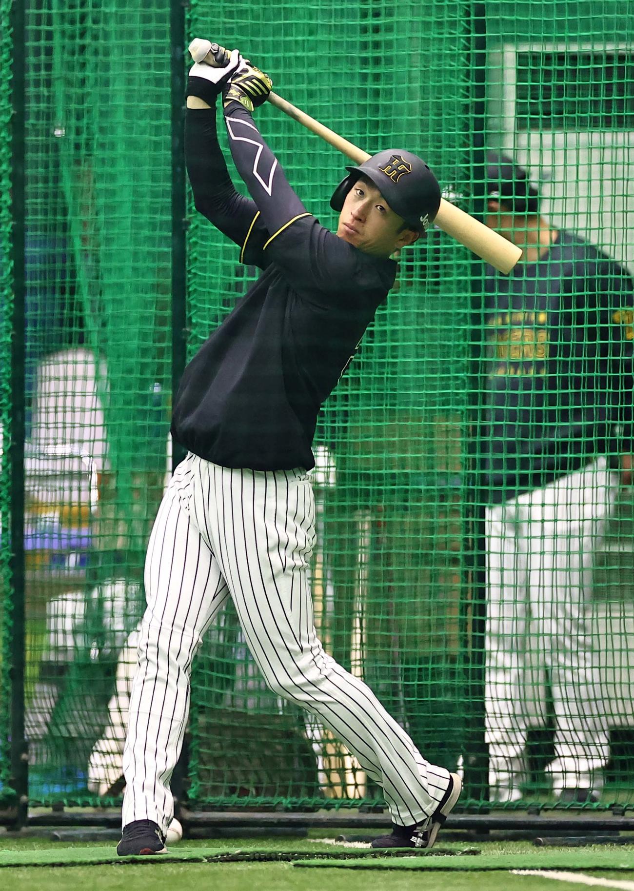 阪神対中日　フリー打撃練習をする近本（撮影・上田博志）