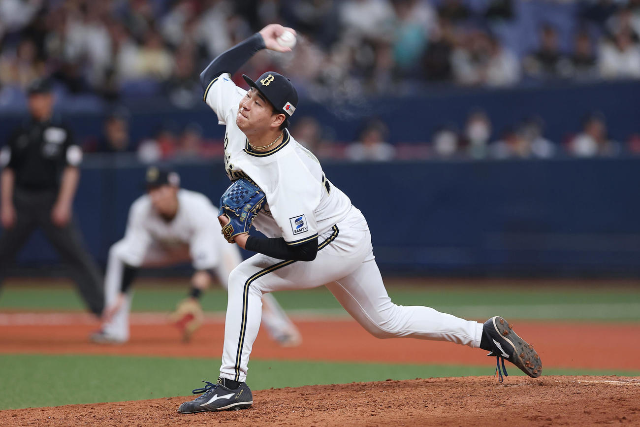 オリックス対ソフトバンク　オリックス3番手の川瀬（撮影・前田充）