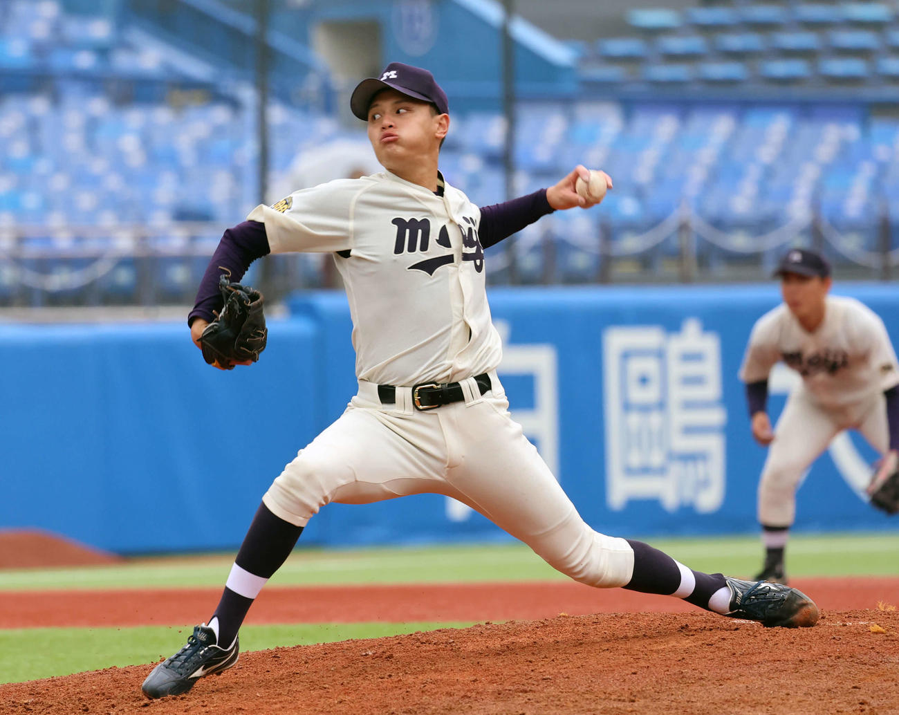 東京6大学野球　明大対立大　明大先発の毛利（撮影・山本朝陽）