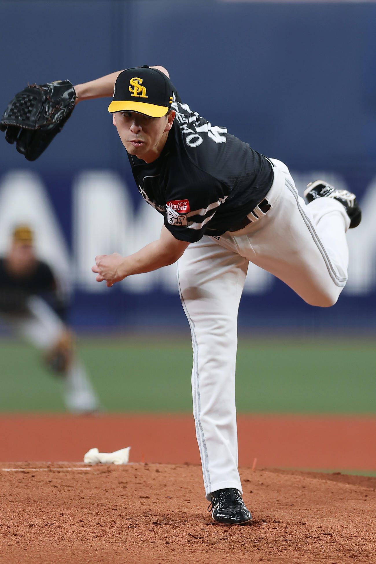 オリックス対ソフトバンク　力投するソフトバンク先発の大関（撮影・前田充）