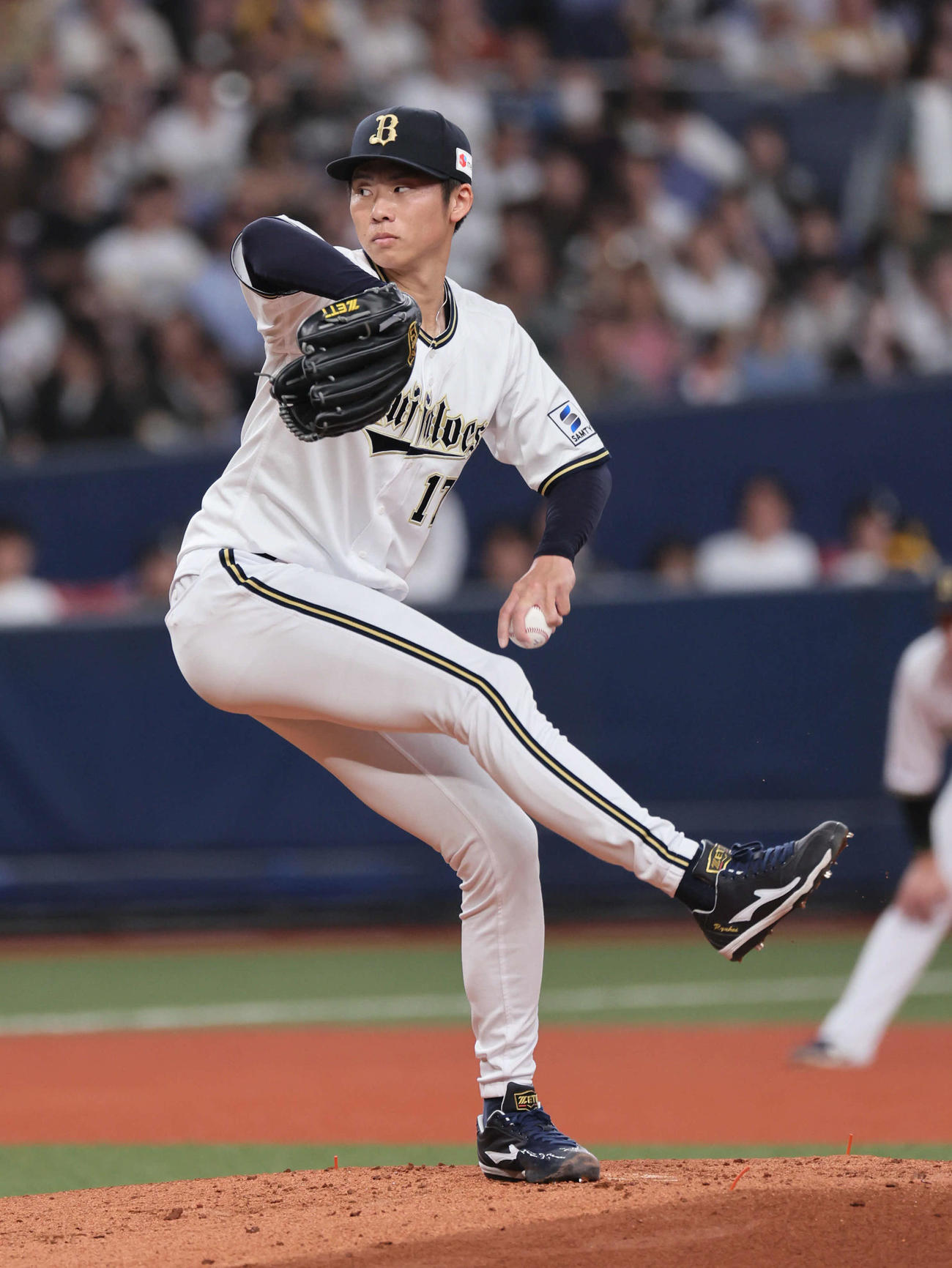 オリックス対ソフトバンク　オリックス先発の曽谷（撮影・宮崎幸一）