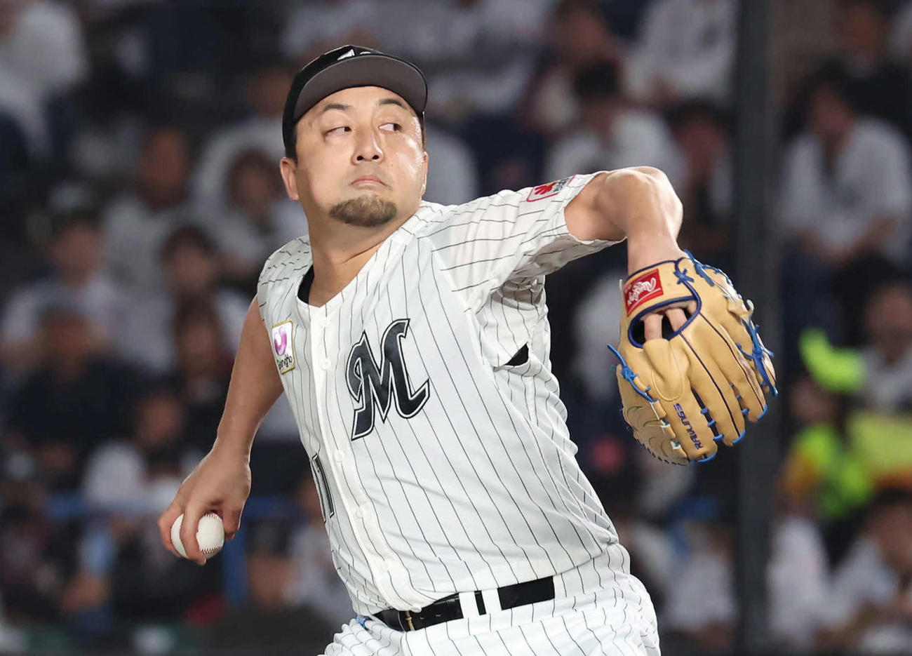 ロッテ沢村拓一（2024年10月3日撮影）