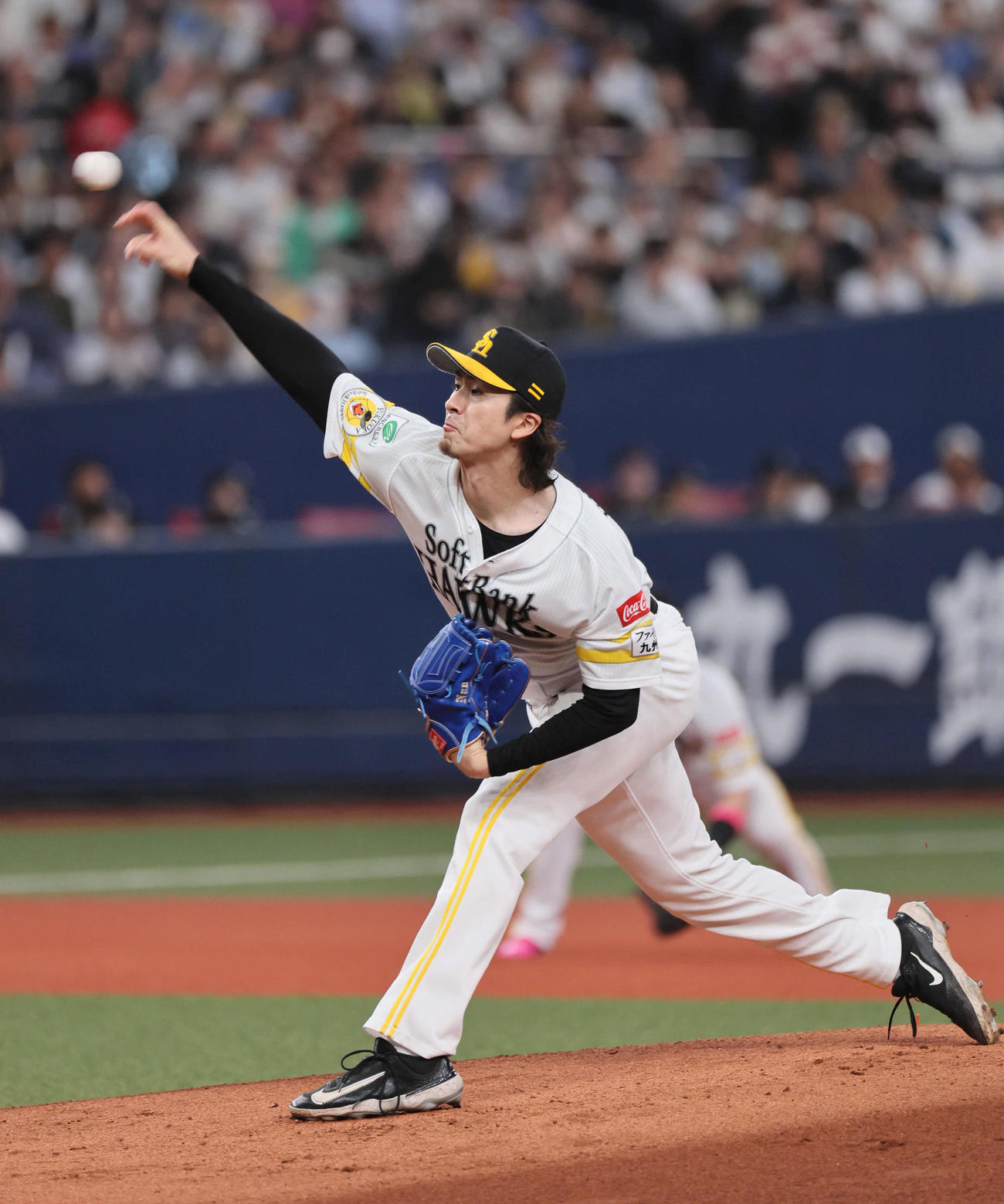 オリックス対ソフトバンク　ソフトバンク先発の上沢（撮影・宮崎幸一）