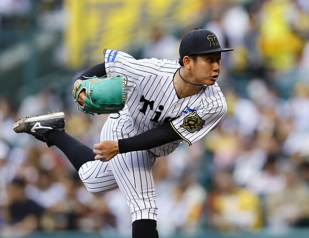 阪神対中日　5回、力投を見せる阪神伊原（撮影・藤尾明華）