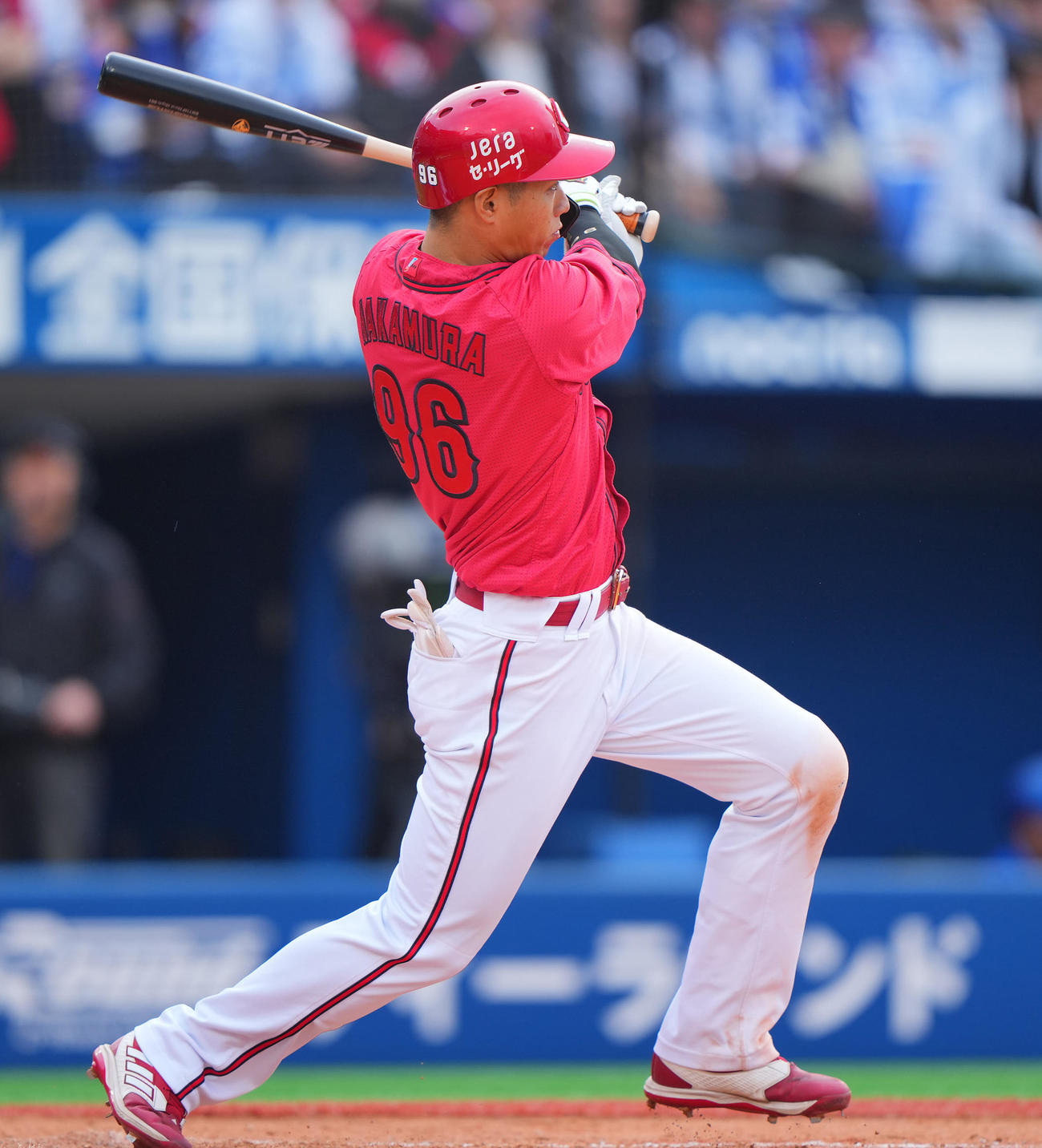 広島中村奨成（2025年5月10日撮影）