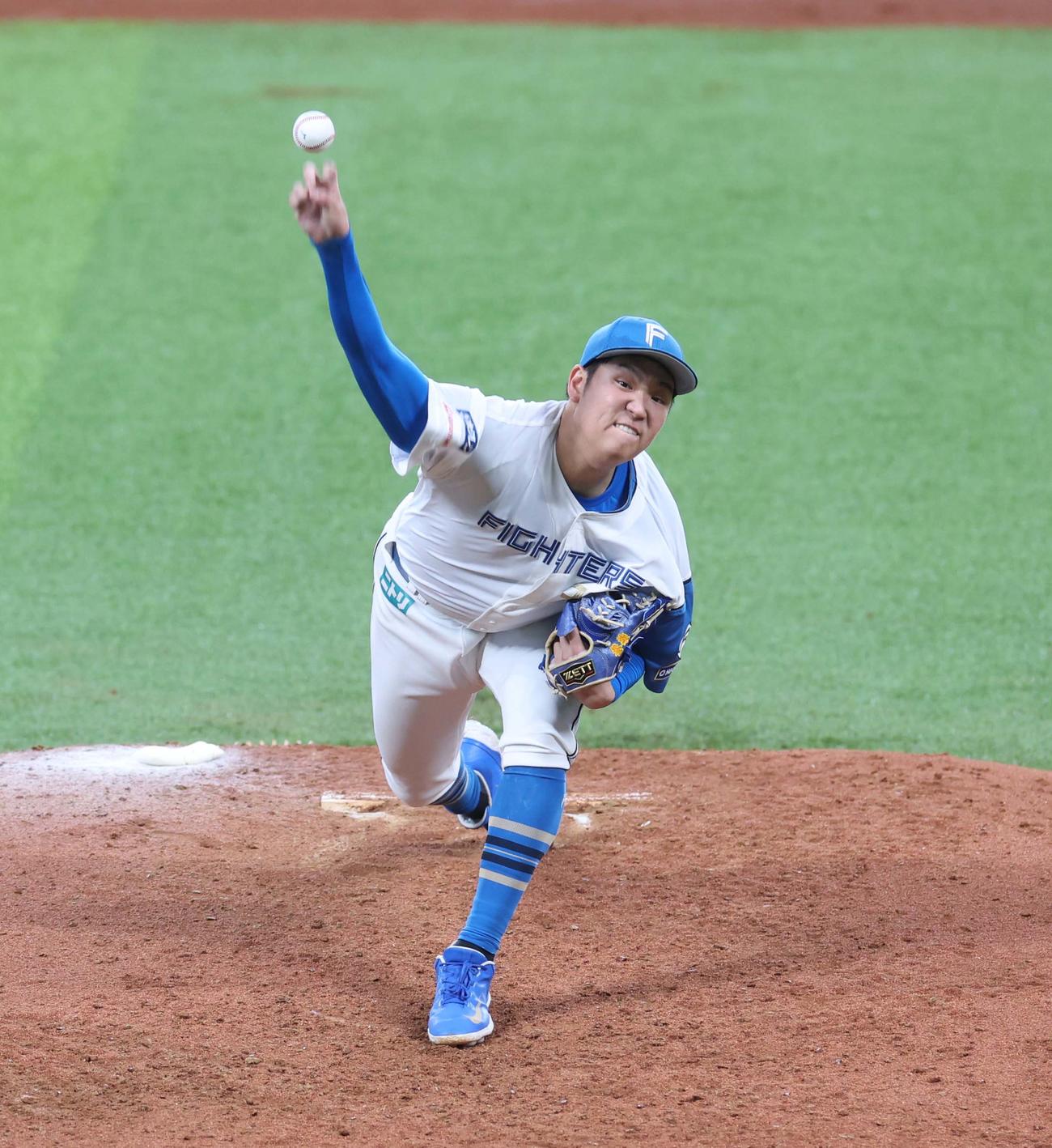 日本ハム対楽天　マダックスで完封勝利した古林睿煬（撮影・黒川智章）