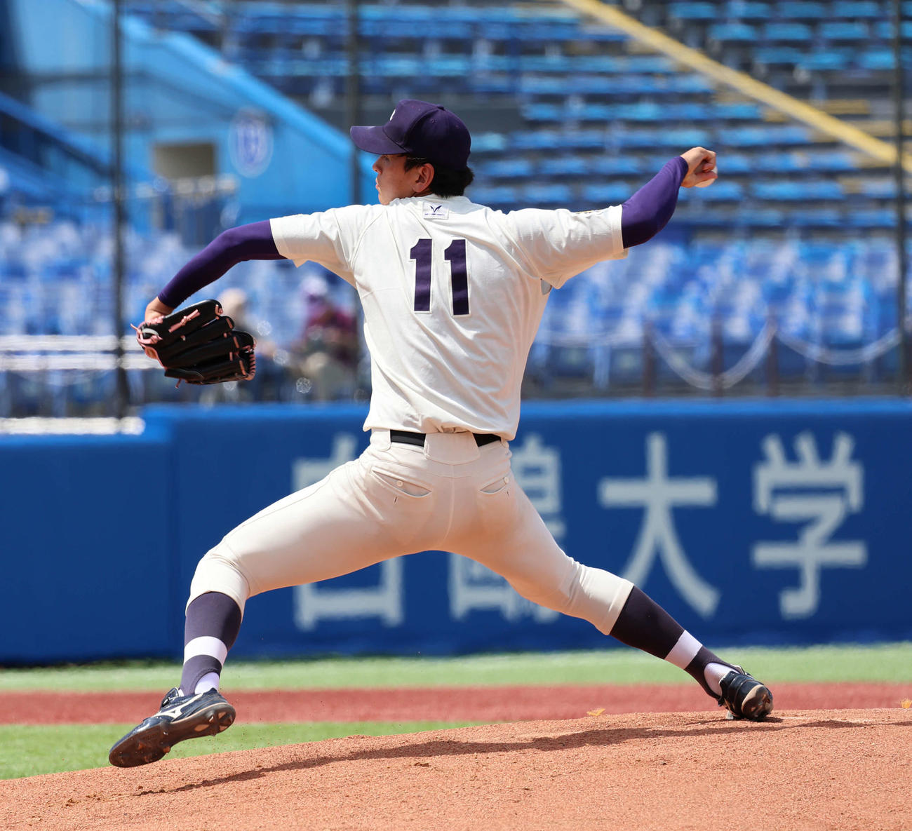 東京6大学野球　立大対明大　明大先発の高須（撮影・山本朝陽）