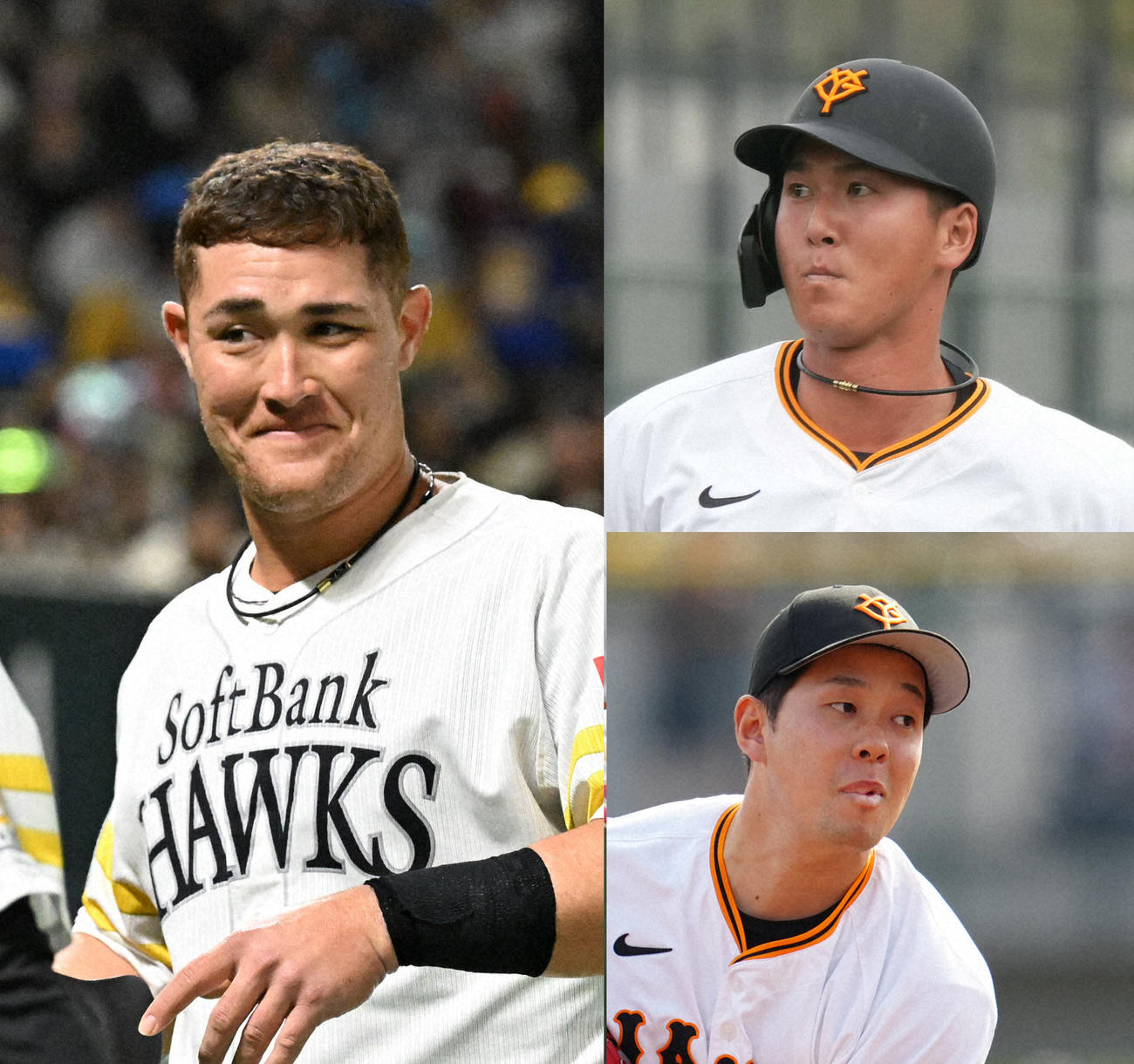 砂川リチャード（左）秋広優人（右上）大江竜聖
