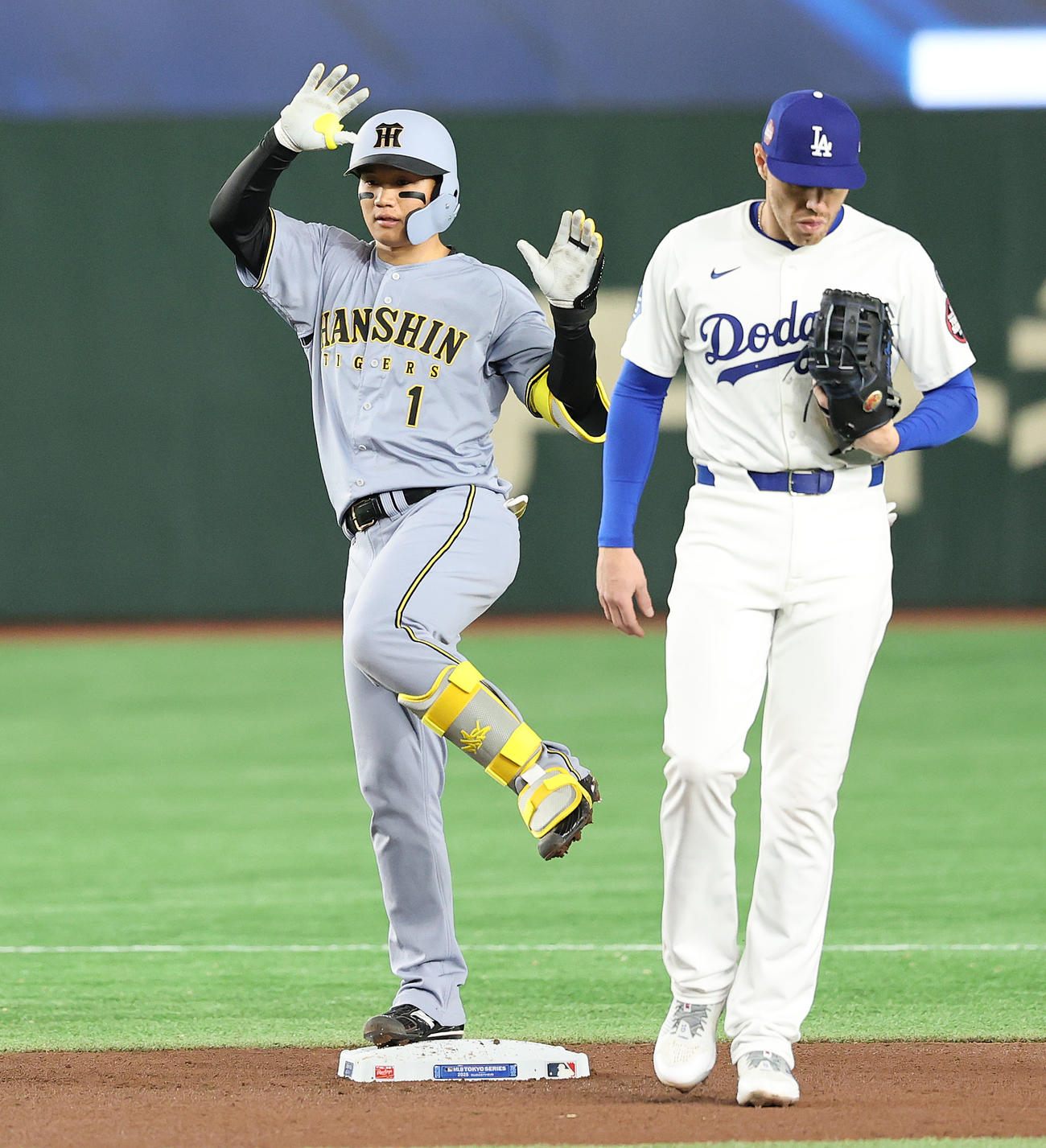 阪神対ドジャースのプレシーズンマッチで使用されたベース