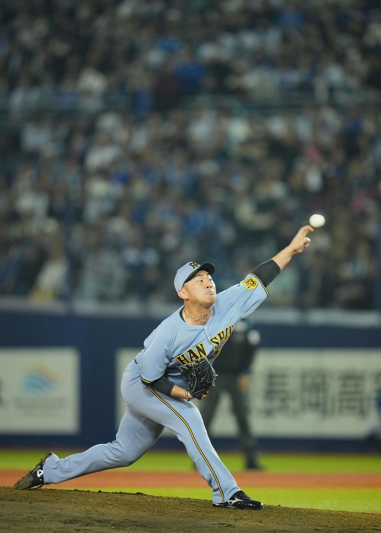 DeNA対阪神　8回裏、阪神2番手で登板し力投する桐敷（撮影・垰建太）