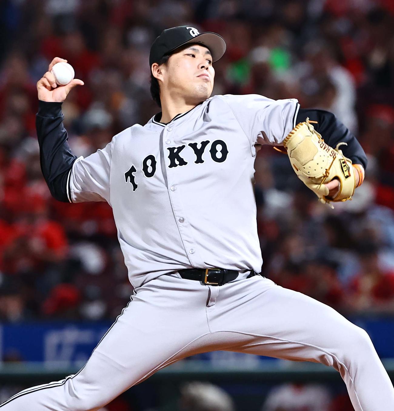 広島対巨人　巨人2番手の馬場（撮影・上田博志）
