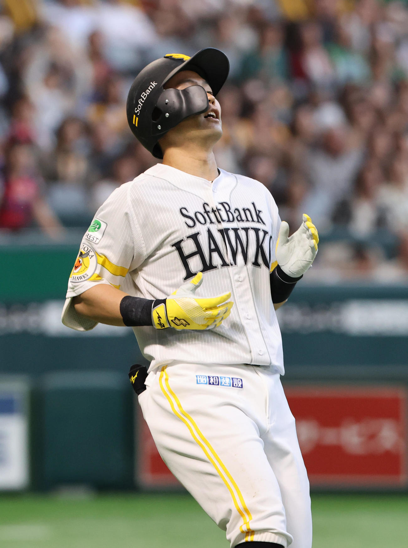 ソフトバンク対西武　1回裏ソフトバンク1死満塁、中村は一直に終わる（撮影・梅根麻紀）