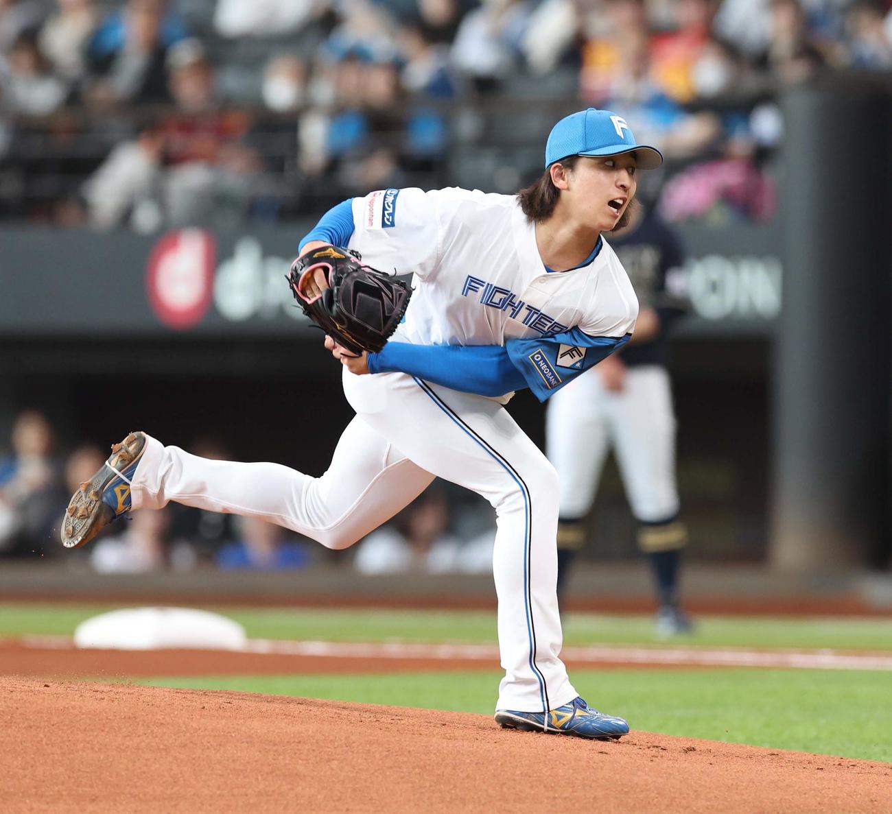 日本ハム対オリックス　日本ハム先発の細野（撮影・黒川智章）