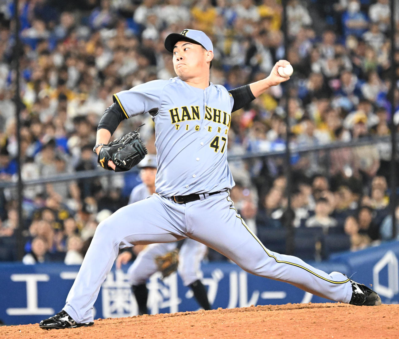 DeNA対阪神　6回、2番手で登板した阪神桐敷（撮影・千葉一成）